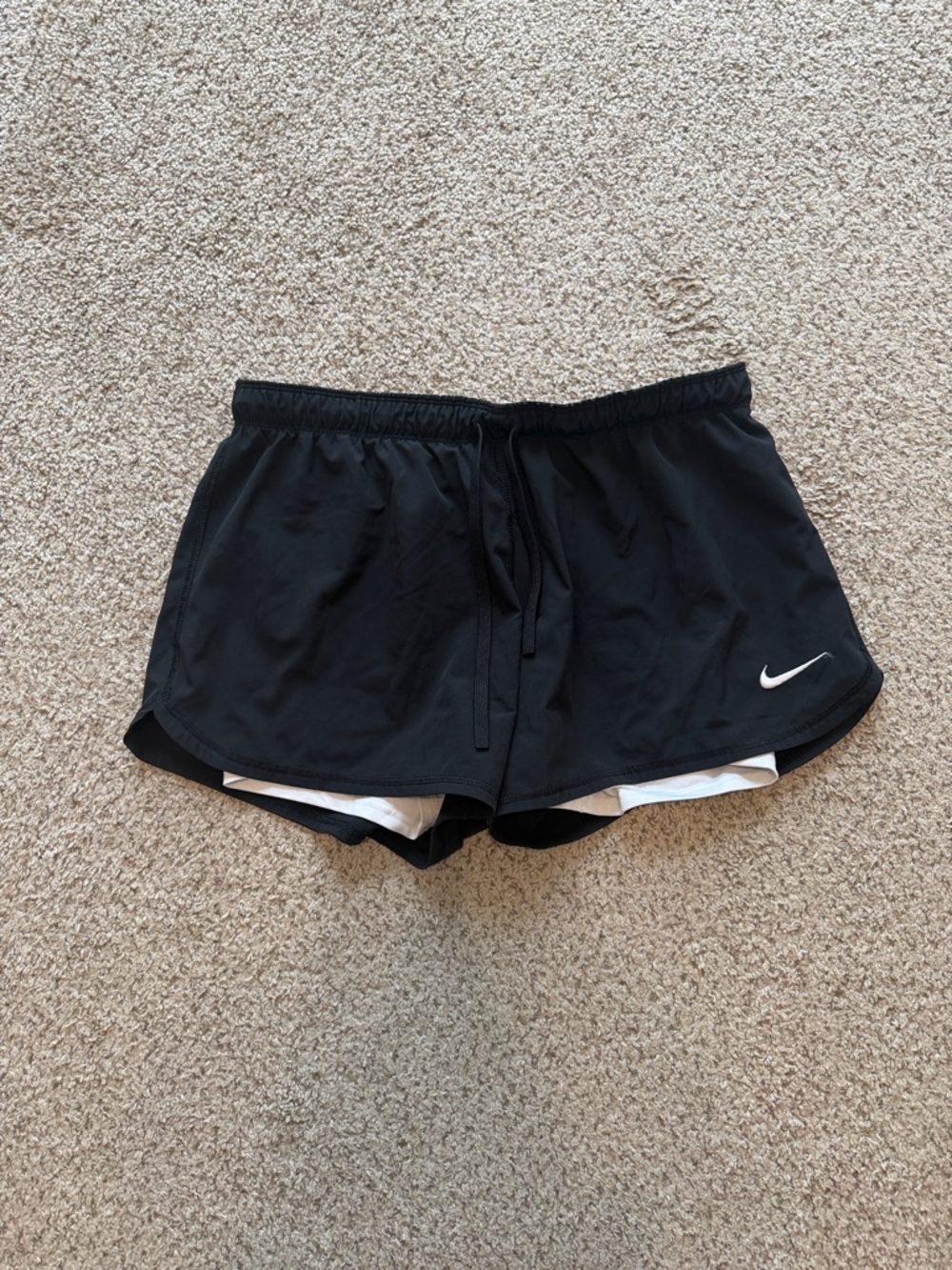 Nike Black Women's Running Shorts with White Inner Liner